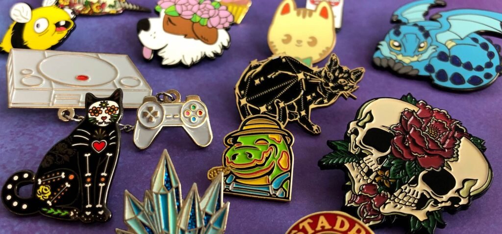 Enamel Pin Storage Hacks: How to Protect and Organize Your Collection Pine Storage Hacks - a group of pins on a purple surface